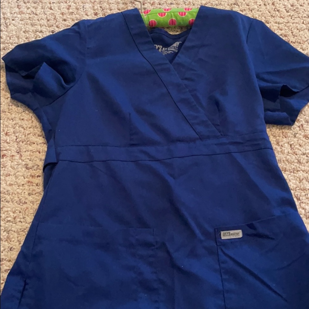 Greys Anatomy Scrub Top Blue